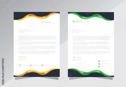 Business style letter head templates for your project design, company and business letterhead design, Vector illustration.