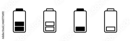 Battery icon vector. Battery charge indicator icon.