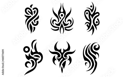 Tribal tattoo design illustration black color