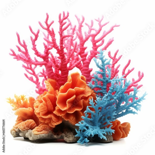 coral reef isolated on white background cutout  Generative AI