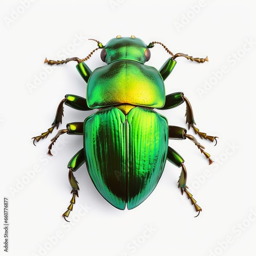 animal green june beetle bug insect grub coleopteran fly entomology animal white background cutout, Generative AI © Mountain Fairy
