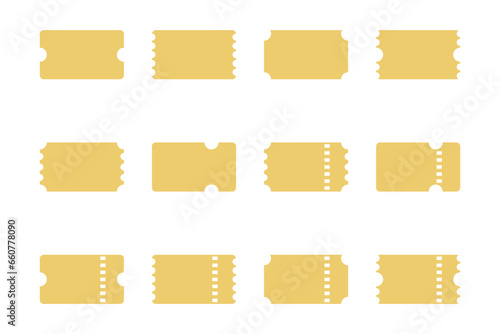 ticket vector icon, lottery, tickets, gold series, with several options, editable
