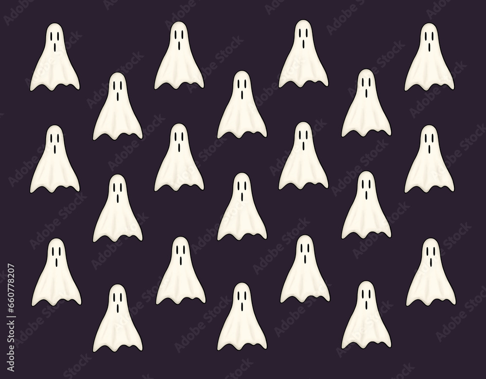 Halloween Ghost Pattern Illustration Halloween Ghost Pattern Illustration