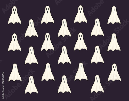 Halloween Ghost Pattern Illustration