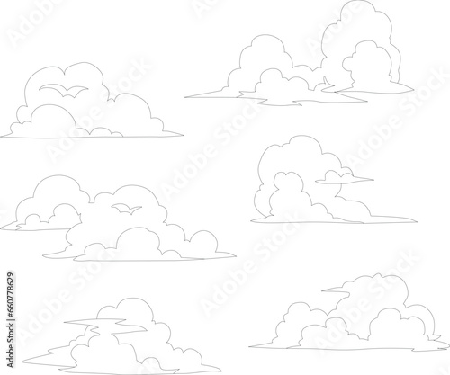 Natural simple white clouds shape in the blue sky