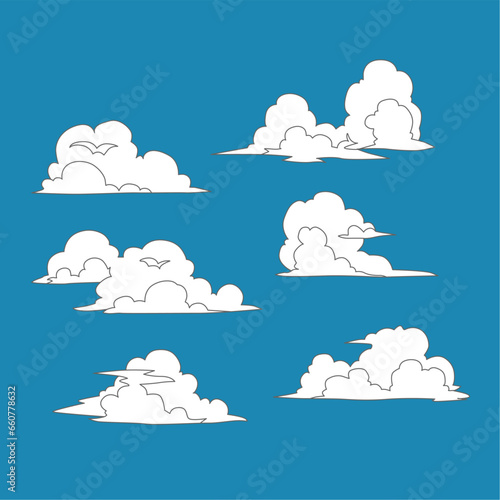 Natural simple white clouds shape in the blue sky