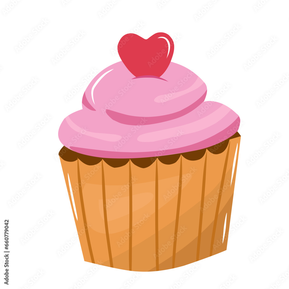 pink cupcake isolated on white background pink cupcake isolated on white background