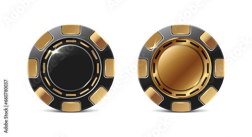 Poker chip. Casino concept, gambling game. 3d realistic vector icon illustration.