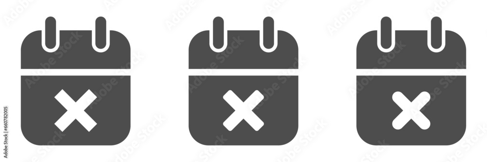 Fototapeta premium Appointment cancelled vector icons set
