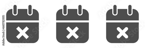 Appointment cancelled vector icons set