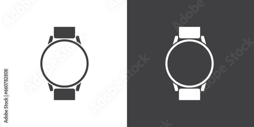 Simple vector smartwatch icon, Smart watch vector icon. Clock icons. Wristband or Wristwatch.  Smart watch icon in flat style. Smartwatch design symbol for apps and web. Vector illustration.
