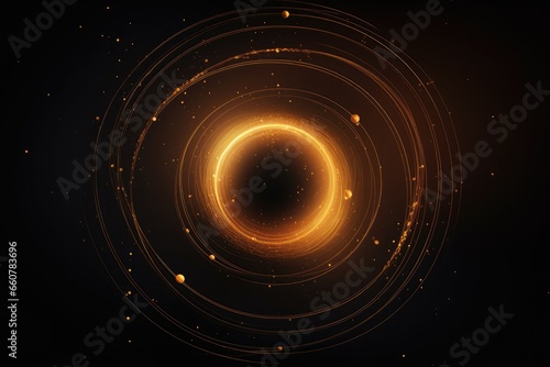 Gold Circle line abstract background. Generative AI