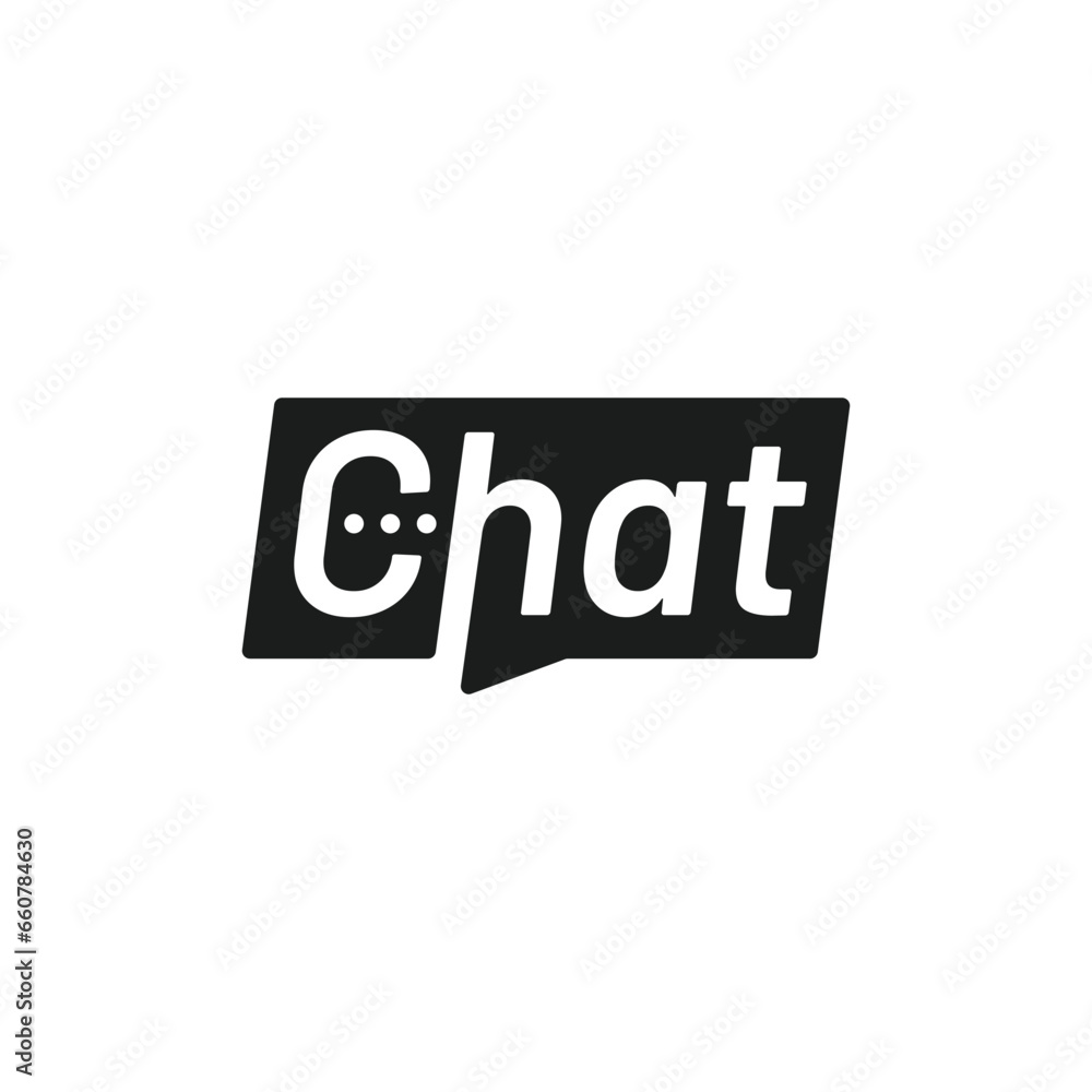 Chat lettering letter mark on chat bubble icon logo vector sign Chat lettering letter mark on chat bubble icon logo vector sign