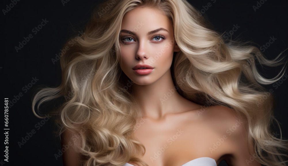custom made wallpaper toronto digitalBeautiful woman with long hair on a solid background