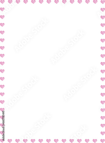 水彩塗りのハート/フレーム/バレンタイン/かわいい/ピンク/縦長 © 鮫代-SAMESHIRO