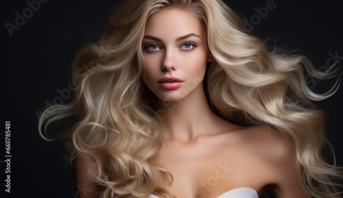 Wallpaper Mural Beautiful woman with long hair on a solid background Torontodigital.ca