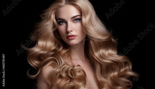 Wallpaper Mural Beautiful woman with long hair on a solid background Torontodigital.ca