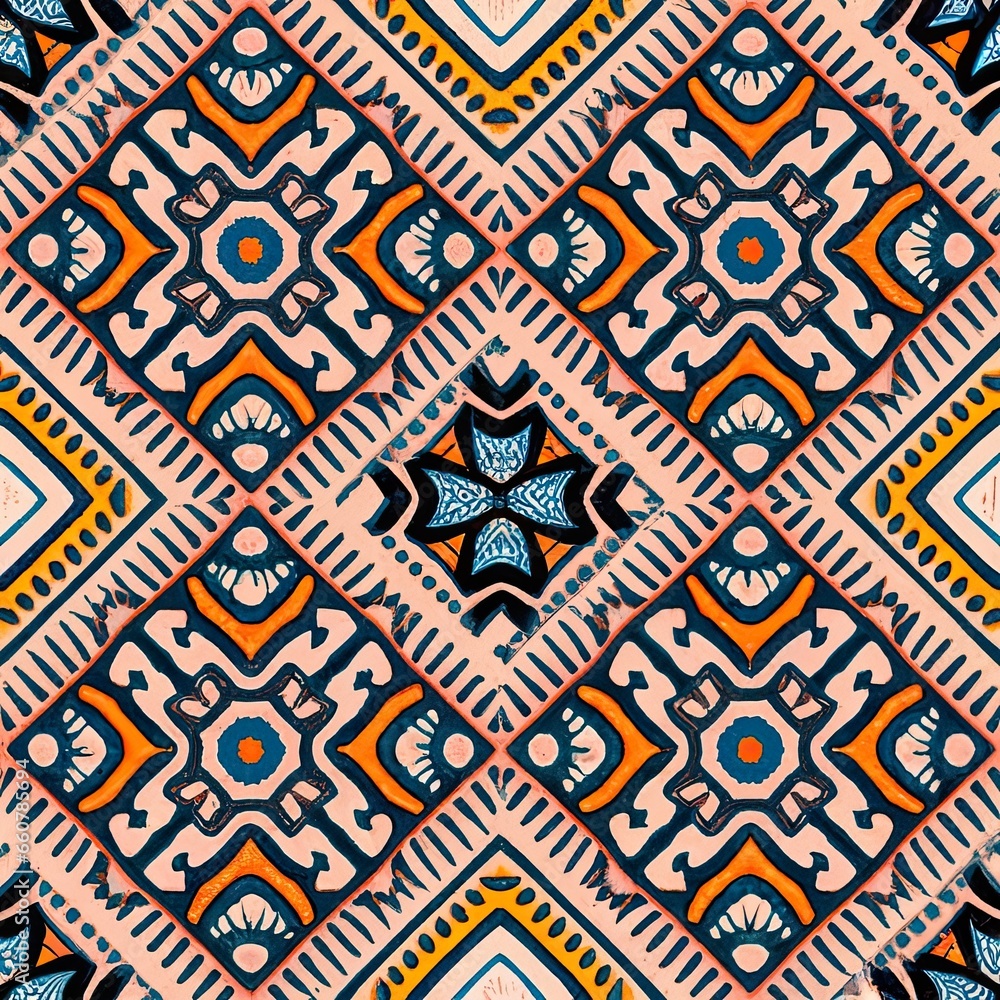 seamless orient pattern tile with Generative AI.