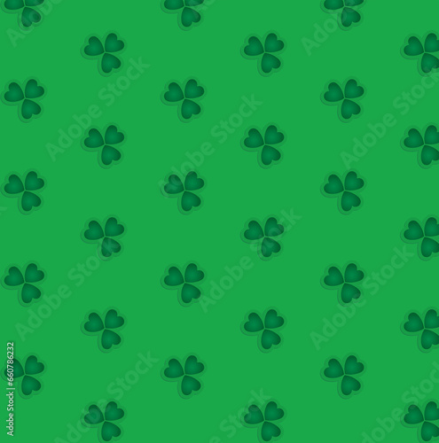 Digital png illustration of rows green clovers on green and transparent background