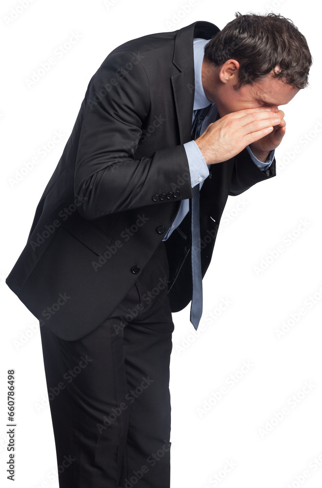 Digital png photo of caucasian businessman calling out on transparent background Digital png photo of caucasian businessman calling out on transparent background