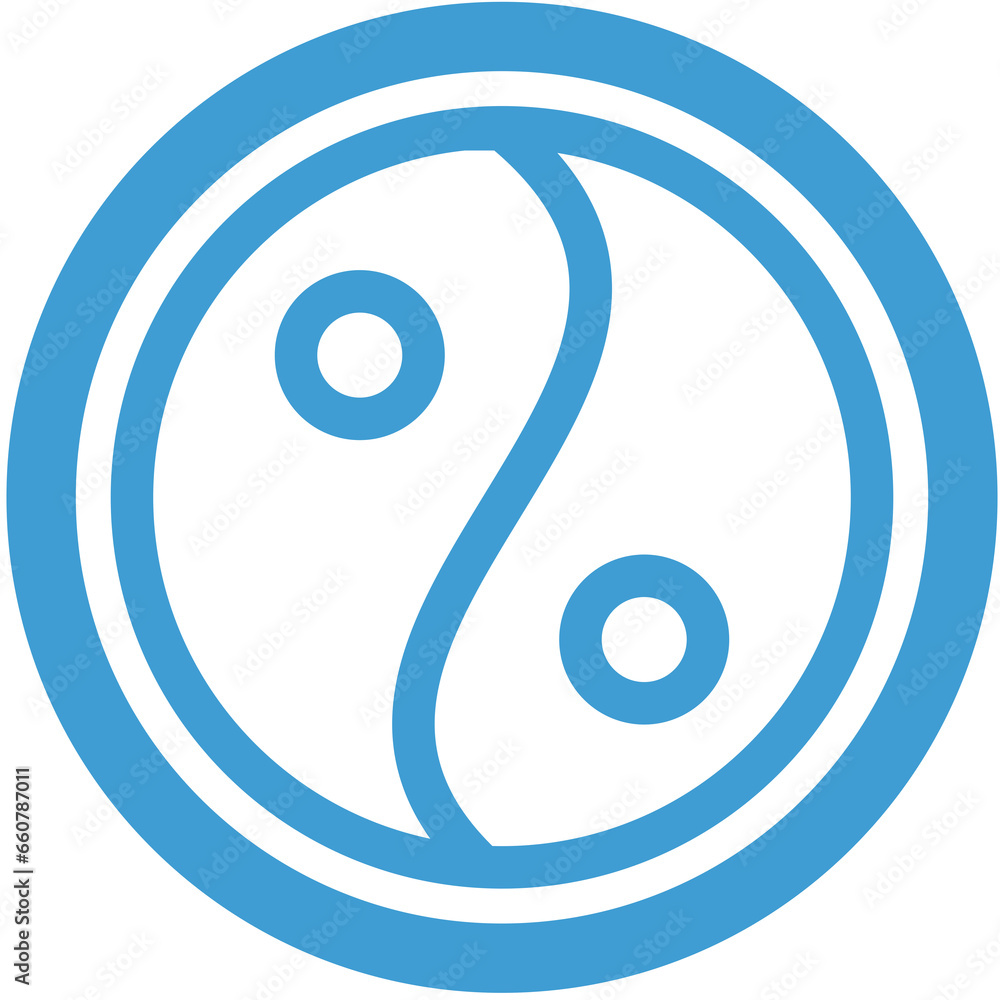 Digital png illustration of blue circle with ying yang sign on transparent background Digital png illustration of blue circle with ying yang sign on transparent background