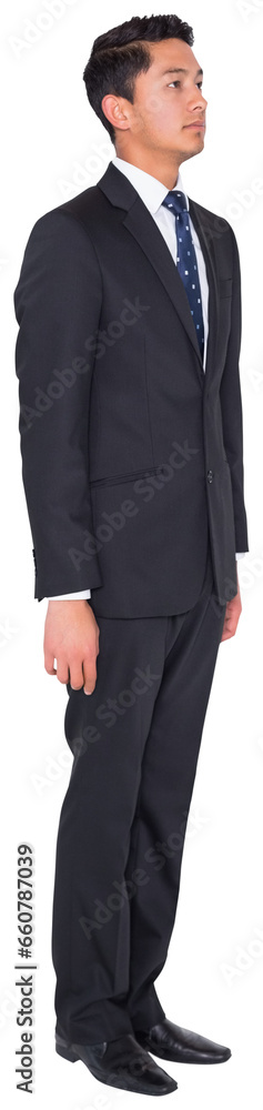 Digital png photo of serious biracial businessman looking ahead on transparent background Digital png photo of serious biracial businessman looking ahead on transparent background