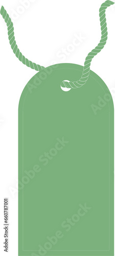 Digital png illustration of green gift tag on transparent background