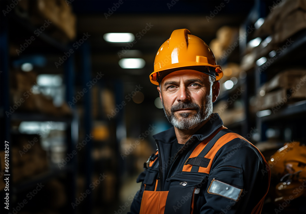 A diligent industry maintenance engineer stands tall, dressed in his professional uniform complemented by a safety hard hat A diligent industry maintenance engineer stands tall, dressed in his professional uniform complemented by a safety hard hat