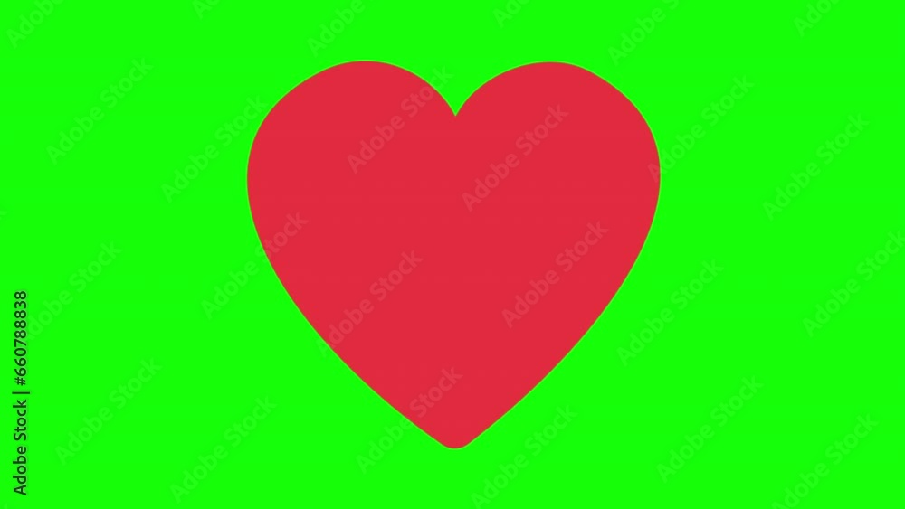 2D Animation of heart rate Isolated On Green Background 2D Animation of heart rate Isolated On Green Background