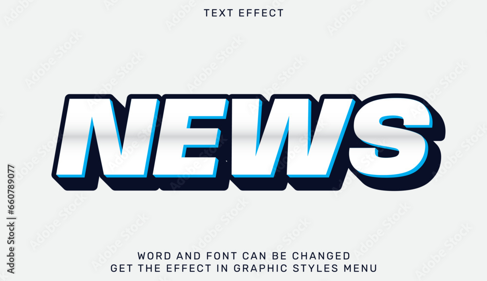 News text effect template in 3d design