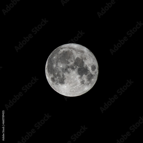 Super fool moon on black background, detailed image