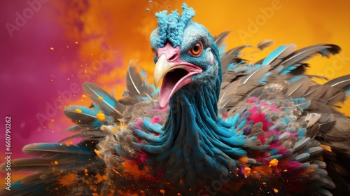 Colorful Turkey trot 5k run on white background ,Background HD For Designer