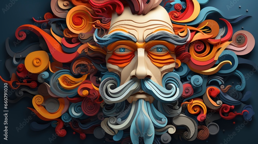 Colorful Man Sculpture cartoon, Cartoon Graphic Design, Background HD For Designer