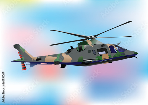 Combat aircraft. Armed. Vector 3d illustration for designers