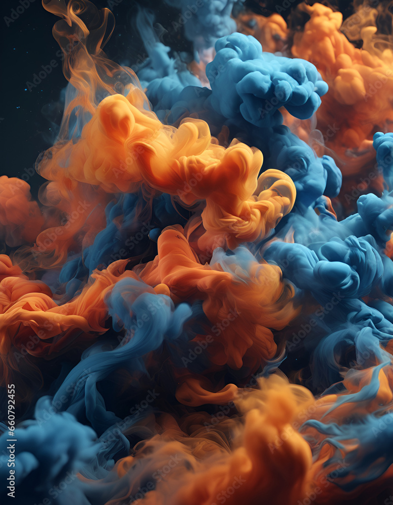 Obraz premium abstract background orange and blue smoke