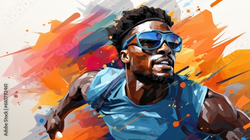 Colorful Man Sports and athletics cartoon  Cartoon Graphic Design  Background HD For Designer