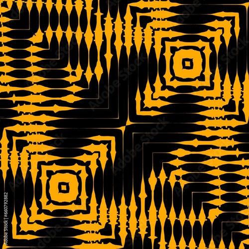 zigzag yellow gold halftone on a plain black background with faint diagonal lines