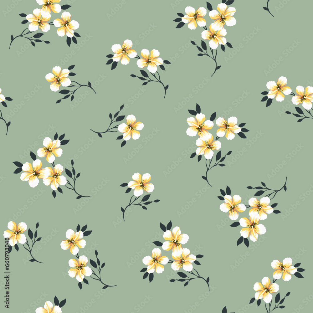 Obraz premium seamless small vector flower design pattern on background