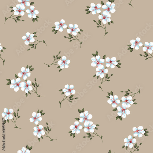 seamless small vector flower design pattern on background © Chandni Patel
