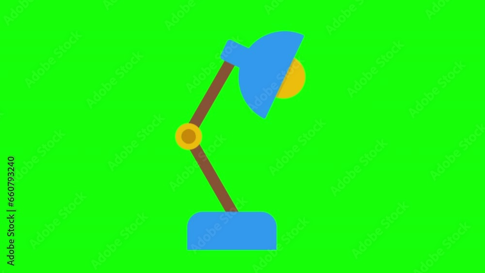 2D Animation of Table Lamp Isolated On Green Background 2D Animation of Table Lamp Isolated On Green Background