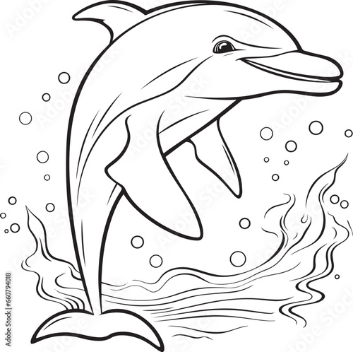 coloring page dolphin