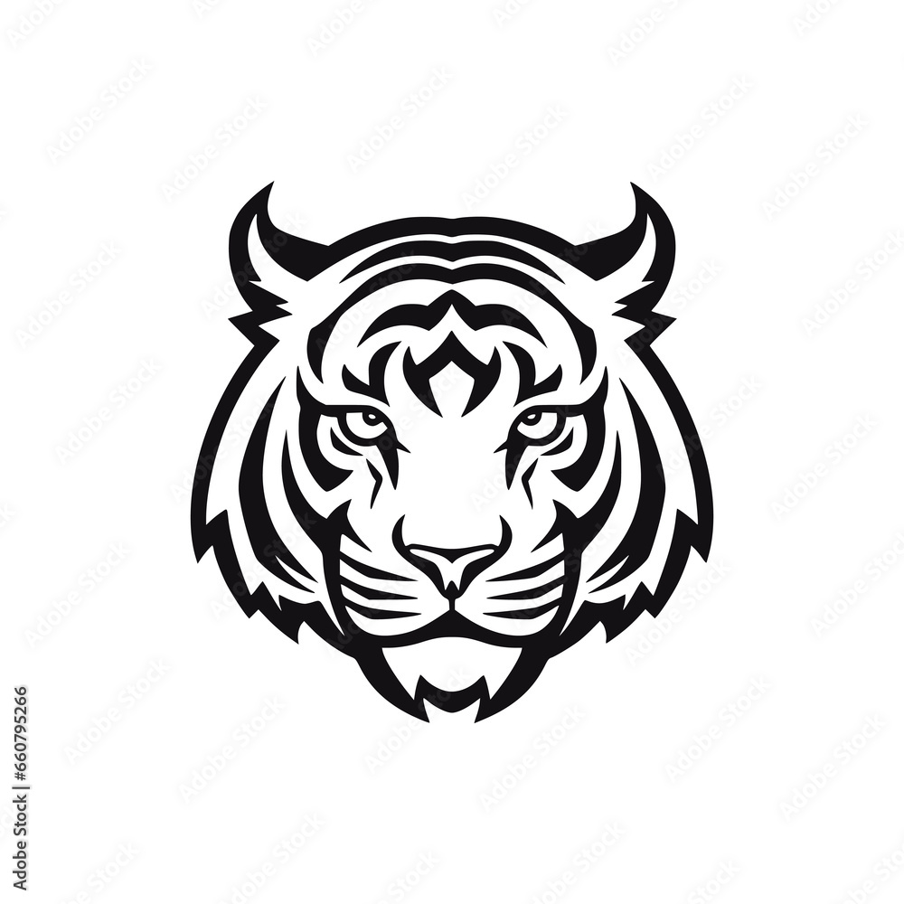 simple tiger head sport team t shirt vector illustration template design