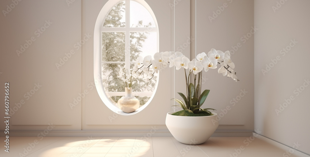 white vase with flowers, Solar tanning modern orchid flower pots whole salon