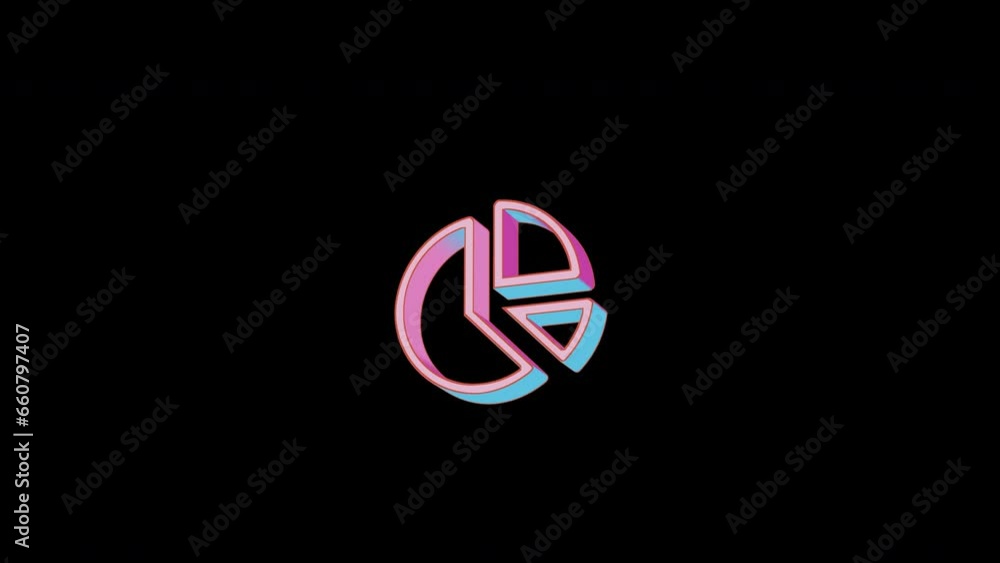 Bright chart pie icon is jumping merrily. Retro style. Alpha channel black. Looped from frame 120 to 240, Alpha BW at the end Bright chart pie icon is jumping merrily. Retro style. Alpha channel black. Looped from frame 120 to 240, Alpha BW at the end