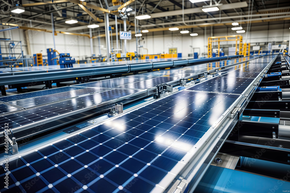 Mechanized solar panel manufacturing: conveyor process