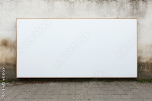 Blank signboard on outdoor wall. Generative AI