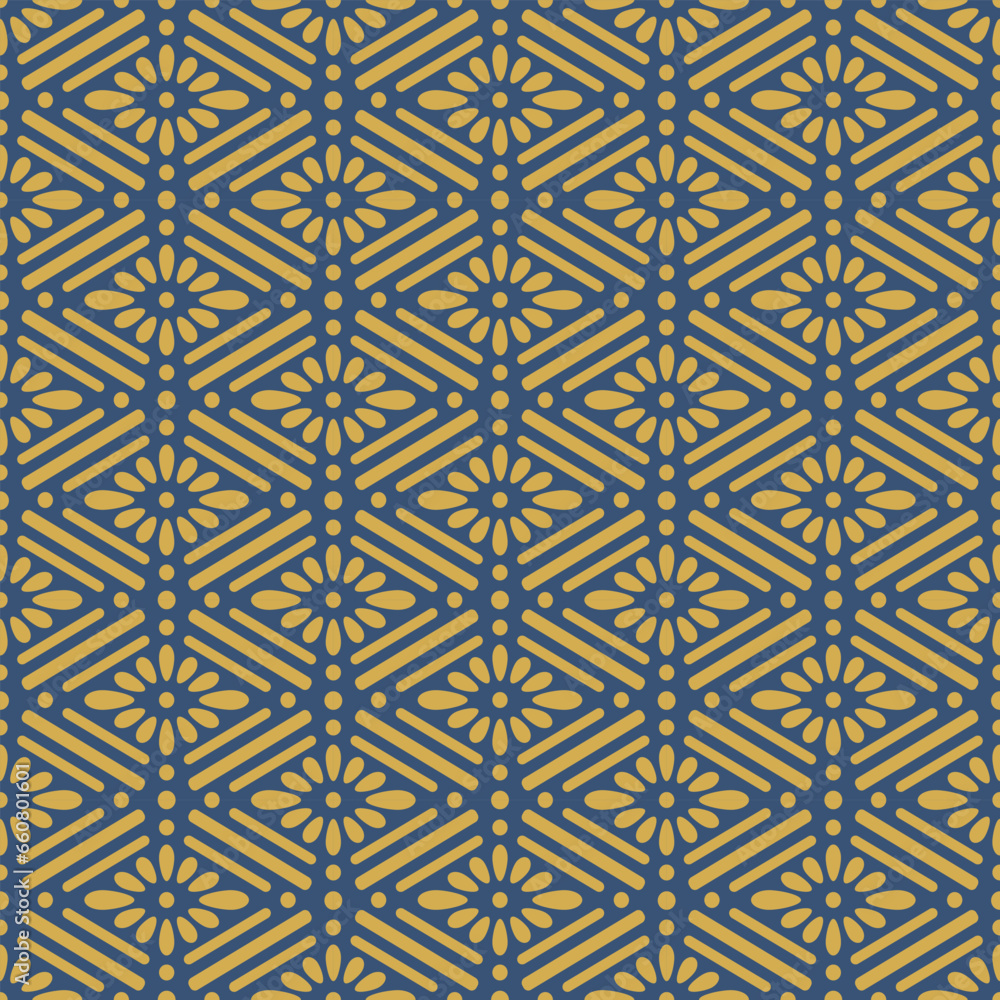 Japanese Diamond Flower Vector Seamless Pattern Japanese Diamond Flower Vector Seamless Pattern