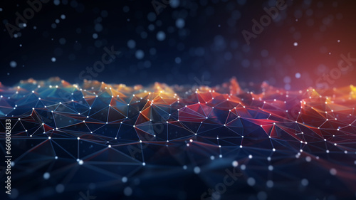 digital blockchain connection background, data global transform in the future technology photo