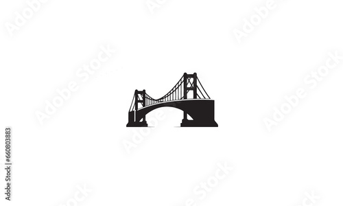 Bridge black Vector Icon white background