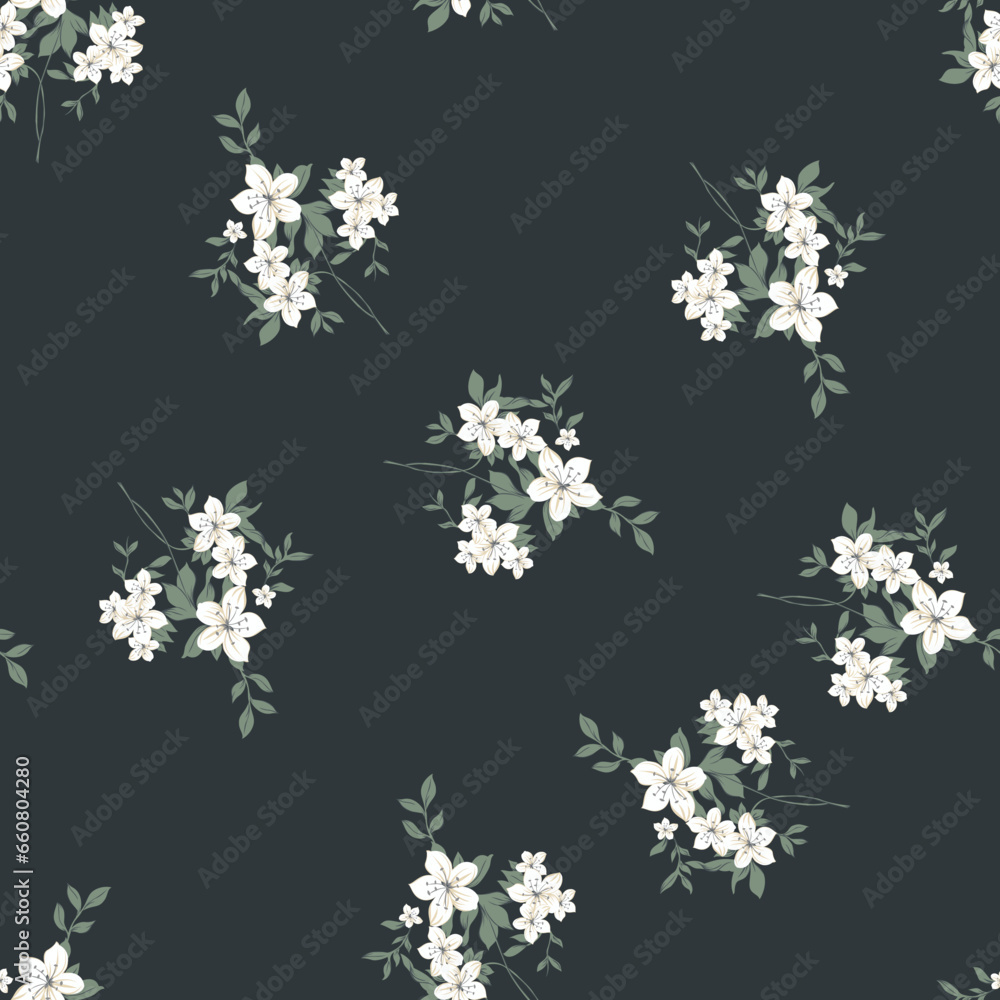 seamless vector flower bunch design pattern on background seamless vector flower bunch design pattern on background